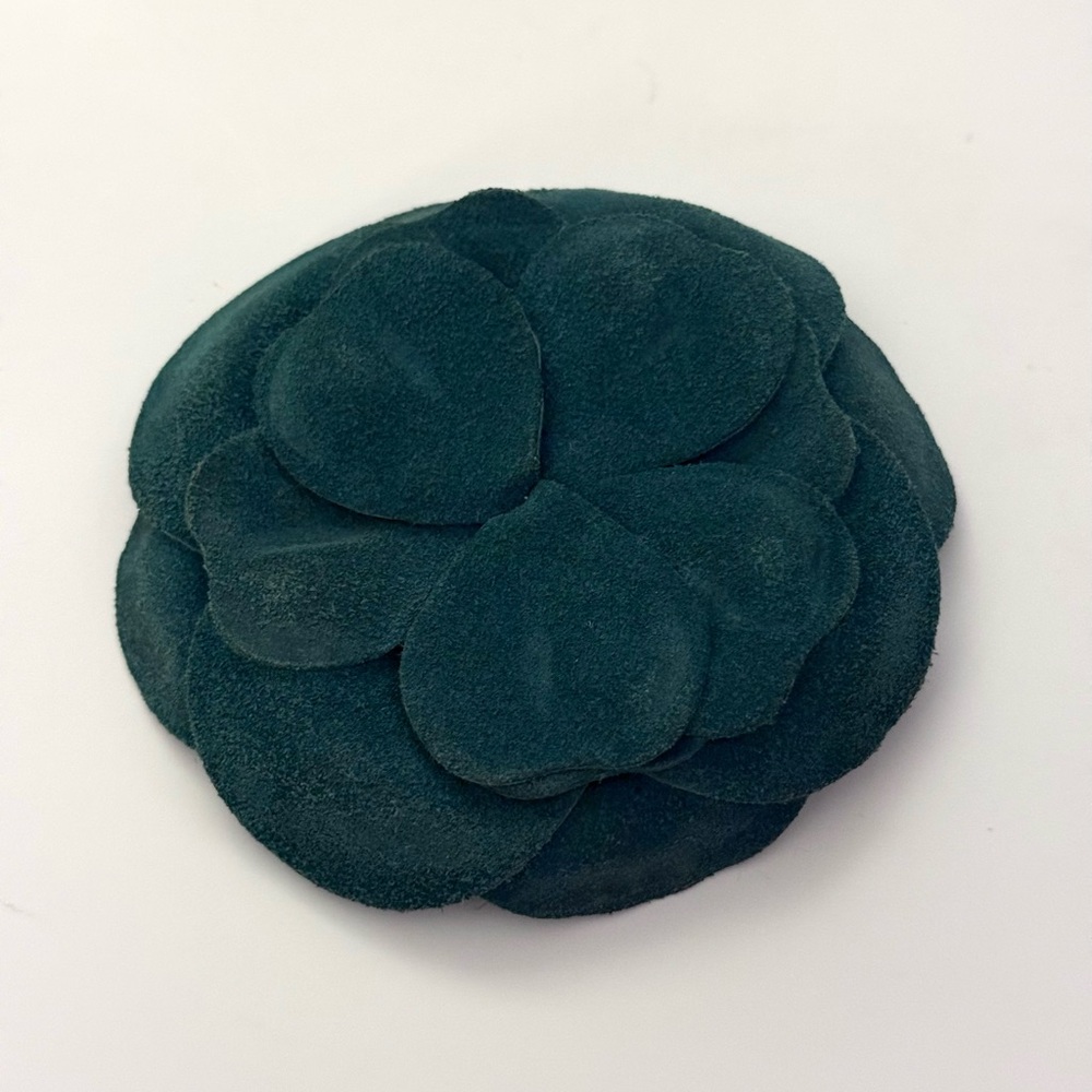 VTG/ GAP Deep Green Suede Floral Brooch
